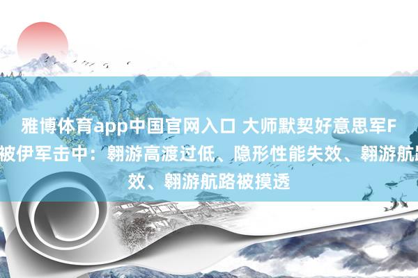 雅博体育app中国官网入口 大师默契好意思军F-35战机被伊军击中：翱游高渡过低、隐形性能失效、翱游航路被摸透