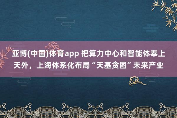 亚博(中国)体育app 把算力中心和智能体奉上天外，上海体系化布局“天基贪图”未来产业