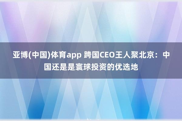 亚博(中国)体育app 跨国CEO王人聚北京：中国还是是寰球投资的优选地
