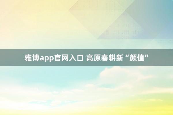 雅博app官网入口 高原春耕新“颜值”