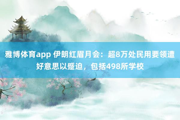 雅博体育app 伊朗红眉月会：超8万处民用要领遭好意思以蹙迫，包括498所学校