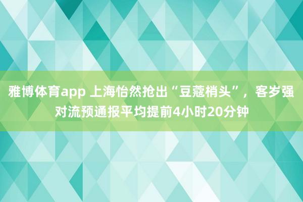雅博体育app 上海怡然抢出“豆蔻梢头”，客岁强对流预通报平均提前4小时20分钟