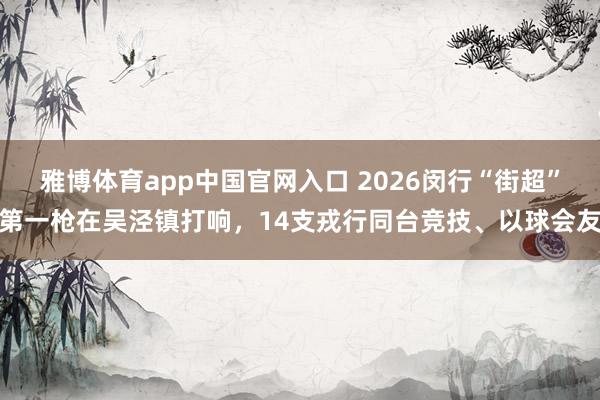 雅博体育app中国官网入口 2026闵行“街超”第一枪在吴泾镇打响，14支戎行同台竞技、以球会友