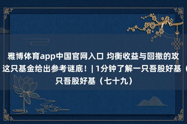 雅博体育app中国官网入口 均衡收益与回撤的攻守之谈，这只基金给出参考谜底！| 1分钟了解一只吾股好基（七十九）