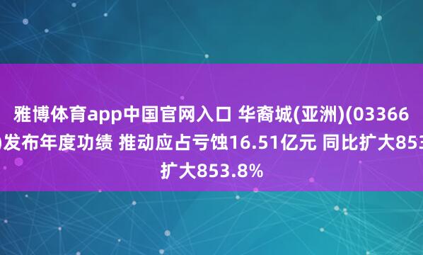 雅博体育app中国官网入口 华裔城(亚洲)(03366.HK)发布年度功绩 推动应占亏蚀16.51亿元 同比扩大853.8%