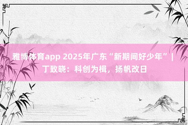 雅博体育app 2025年广东“新期间好少年” | 丁致晓：科创为楫，扬帆改日