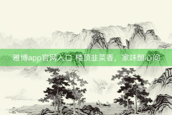 雅博app官网入口 楼顶韭菜香，家味酿心间