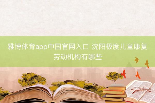 雅博体育app中国官网入口 沈阳极度儿童康复劳动机构有哪些