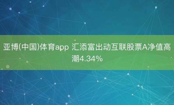 亚博(中国)体育app 汇添富出动互联股票A净值高潮4.34%