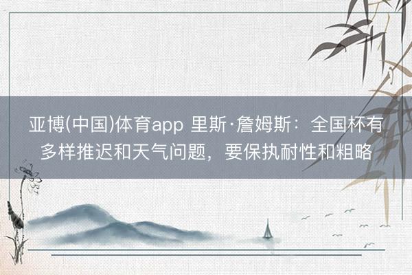 亚博(中国)体育app 里斯·詹姆斯：全国杯有多样推迟和天气问题，要保执耐性和粗略